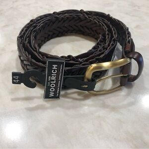 NWT Woolrich Brown Braided Vegan Leather Belt Sz 44